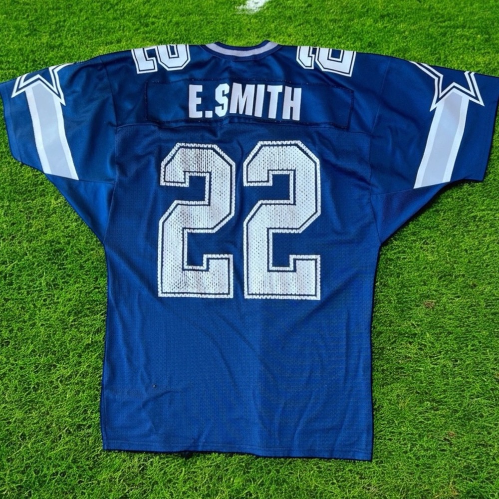 Emmitt Smith #22 Dallas Cowboys NFL Wilson Football Jersey LG 46 Rookie